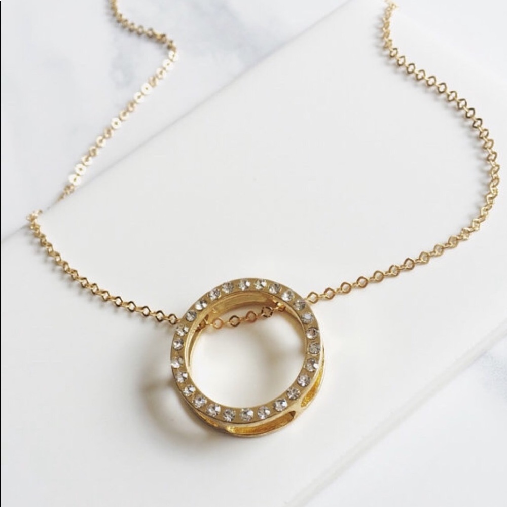 ✨Gold Pave Circle Necklace✨ - Picture 1 of 2